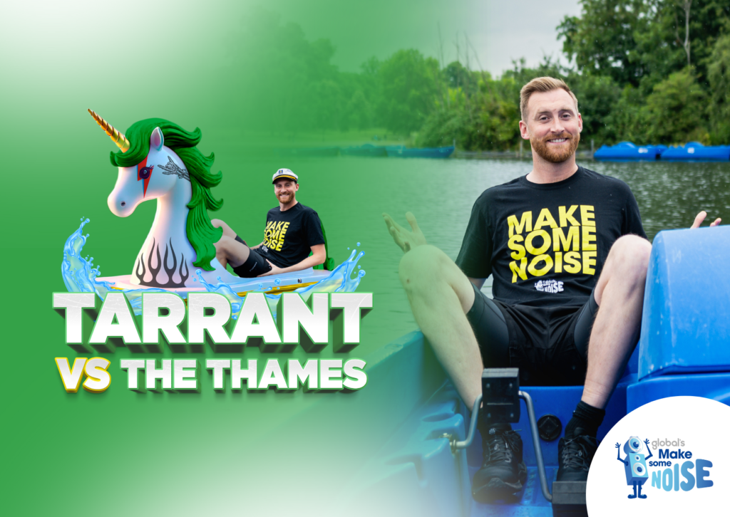 Toby Tarrant is taking on the river Thames... on a unicorn pedalo!